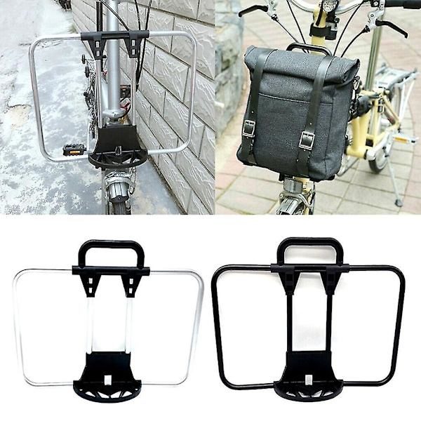 Foldbar cykel forreste bagagebøjle montering cykel forreste lastposer beslag til sort