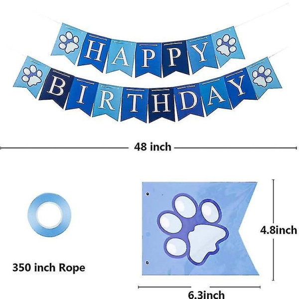 Hundfödelsedagsfesttillbehör, Hundfödelsedag Bandana Pojke med Hundfödelsedagsfest Nummerhatt Fluga Tårta Leksak Lets Pawty Paw Ballonger Hund Glad Födelsedag