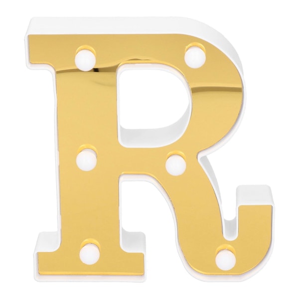 Kultainen R-kirjain merkkilamppu Led Alphabet -koristelamppu  makuuhuoneeseen hääjuhliin Lämmin valkoinen 294e | Fyndiq