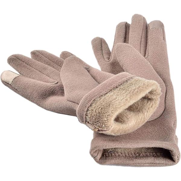 Dam Dam Vinter Varma Handskar Pekskärm Mobiltelefon Vindtät Foder Tjocka Handskar (Khaki) Khaki