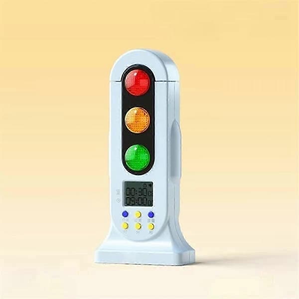 Trafikljus Visuell Ljud Digital Timer LCD-display för Barn Klassrum Hem Kök Spel Nedräkningstimer Visuell Timer Light Green