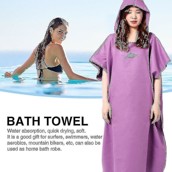 Mikrofiber Strandbytarhandduk Snabbtorkande Handduksplagg Surf Poncho Bad Simning Surfing