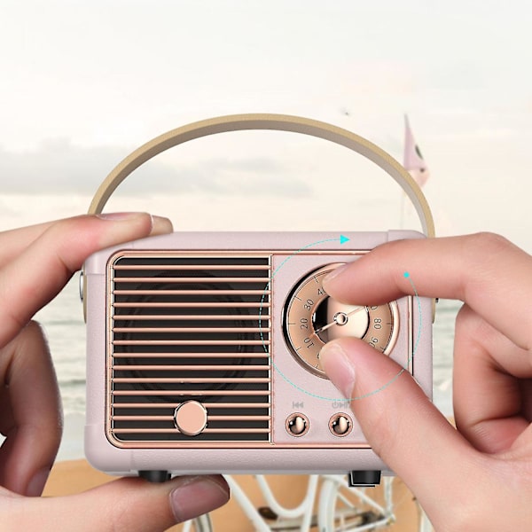 Th 1950-luvun kannettava retrotyyliin pyörivä radio - Vihreä (1 kpl)