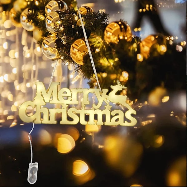 Joulukirjainlamput, Uusi Jouluripustuskoristelamppu, Tee-se-itse Merry Christmas -kirjainlamppu