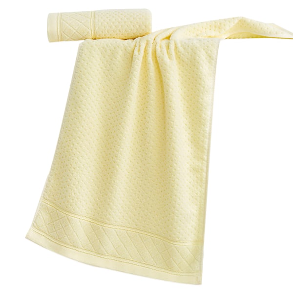 Håndklær Ribbet Servietter, 100% Bomull, Hurtigtørkende Myke og Absorberende Ansiktsvask Håndklær, 4 Stykker - 34 * 74cm Yellow