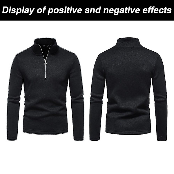 Herr löpartröjor med dragkedja 1/4 fleece pullover långärmad tröjor svart ,m