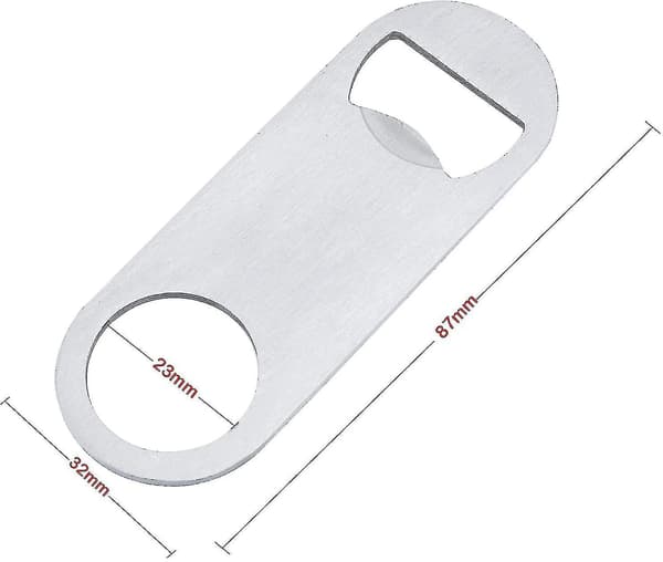 Flasköppnare, rostfria platta flasköppnare, silver, 10-pack