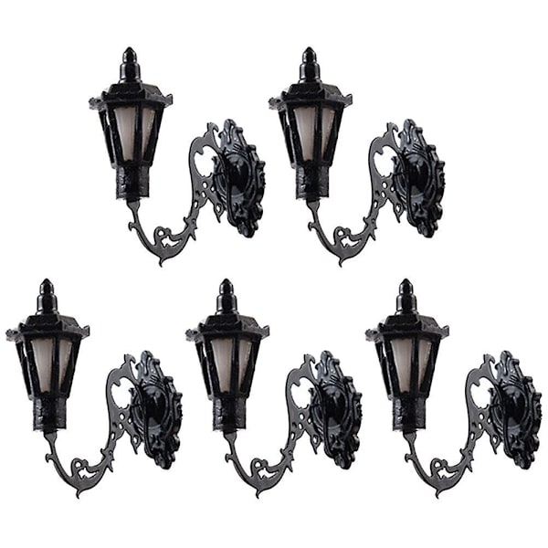 5 st Vintage Dekor Miniatyrer Mini Leksak Vägglampa Modeller Miniatyr Led Vägglampa Mini Vägglampa Modeller Mini Lampa Dockor Hus
