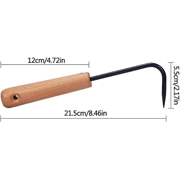 Hand Weeder, Single Claw, Garden Hook, Root Puller, Cultivator With Wooden Handle
