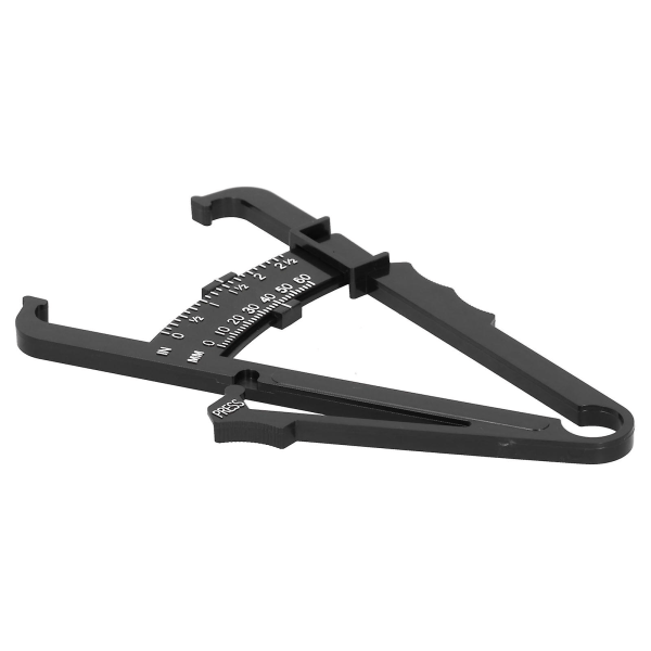 Sort Plastikkropsfedt Caliper Unisex Hudfold Caliper Kropsfedtmålingsenhed metrisk / Tomme Caliper