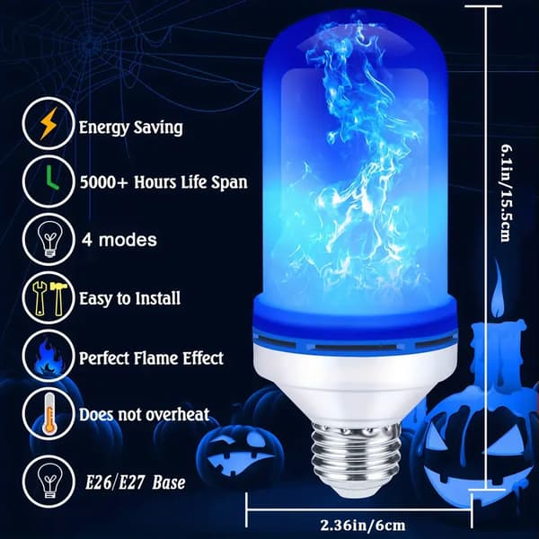 2-pak LED-flammepærer - Nyopgraderede 4 tilstande