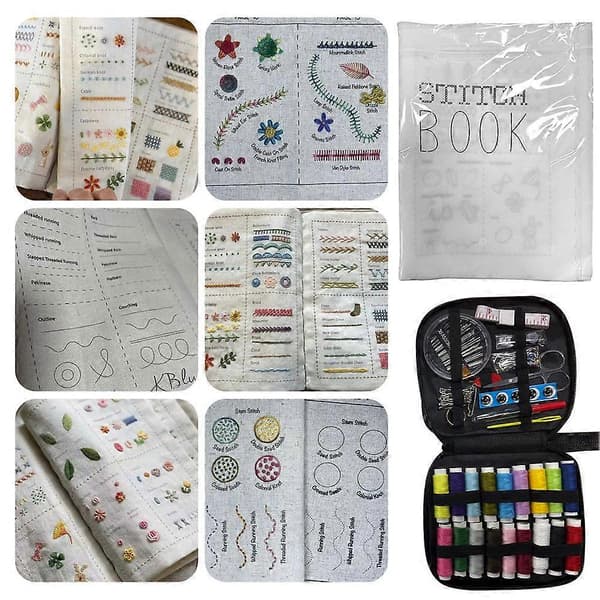 DIY Broderi Stingbog, Begynder Broderi Sting Referencebog med 200+ Håndsyning Tutorials til Korssting og Håndbroderi Only Book