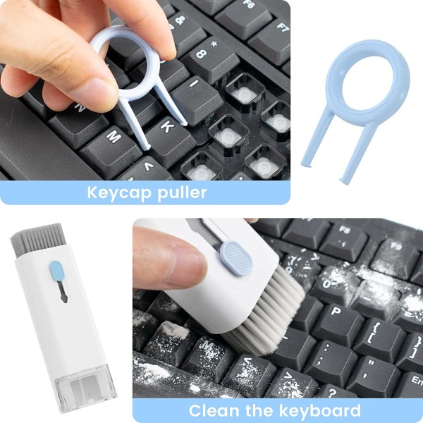 7 i 1 rengjøringsverktøysett - mykt tastatur rengjøringsbørste  multifunksjonsduster tastatur rengjøring Bluetooth-hodetelefoner Bærbar  datamaskin, blå 6e0c | Fyndiq