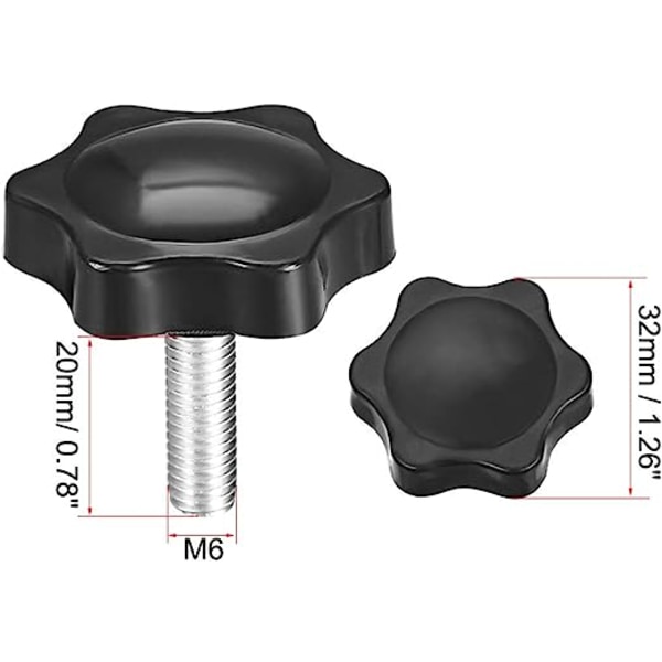 Kiristyskahvan ruuvinupit Kahvan tähtiruuvi M6 x 20mm Uroskierre 3kpl M6*20 *3