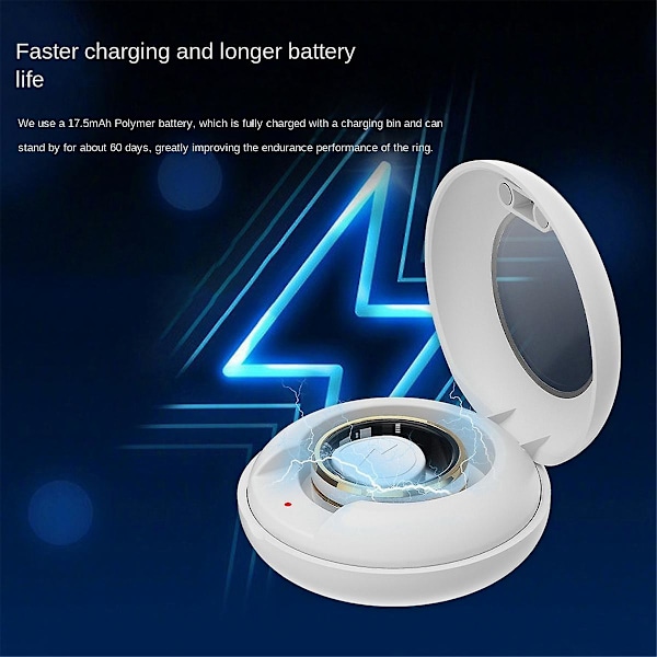 Smart Ring 21,5 mm Monitor Søvn Blod Oxygen Hjertefrekvens Sundhed Bluetooth Multifunktionel Smart Ring, A