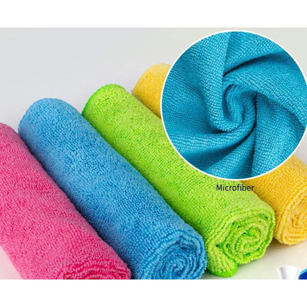 TU&TU COLLECTION 4 mikrokuitupyyhkeen setti lajiteltuina väreinä, mikrokuitupyyhkeet, mikrokuitupyyhkeet 30 x 30 cm, 4 yksikköä