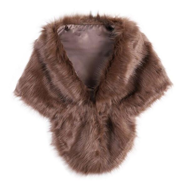 Vinter Elegant Dame Imiteret Pels Kappe Brude Imiteret Pels Frakke Kvinder Bryllup Sjal Aften Fest Wraps Slim Pels Skulder Kapper AK S