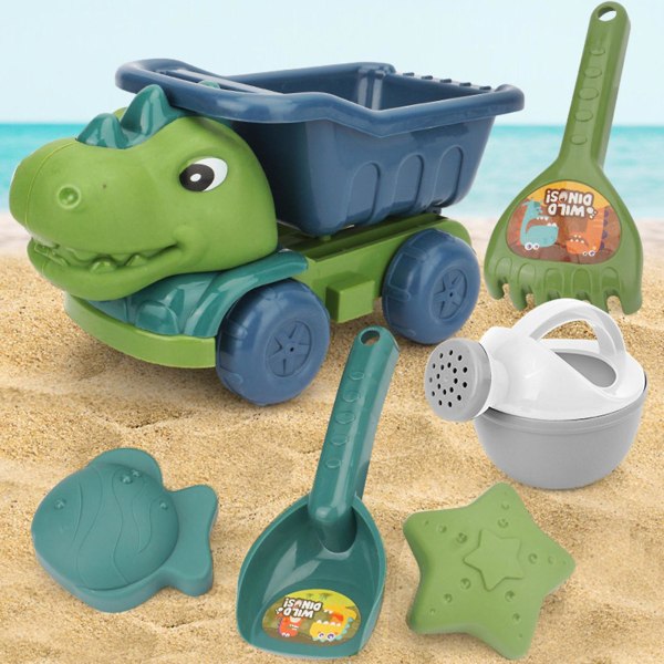 Barnas Dinosaur Engineering Kjøretøy Spade Strandlekesett Baby Utendørs Leke Vanngraving Sand Timeglass Verktøy 2. juledag