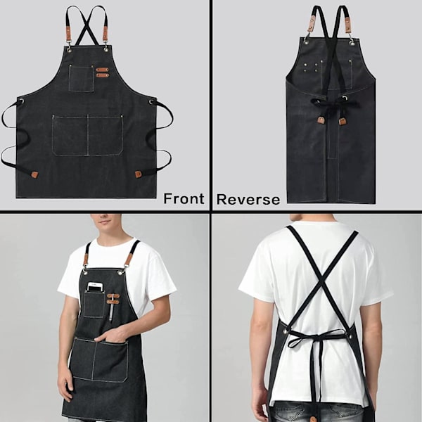Cowboy förkläde barber mjölktebutik bageri kök restaurang slitstark canvas arbetskläder för män och kvinnor