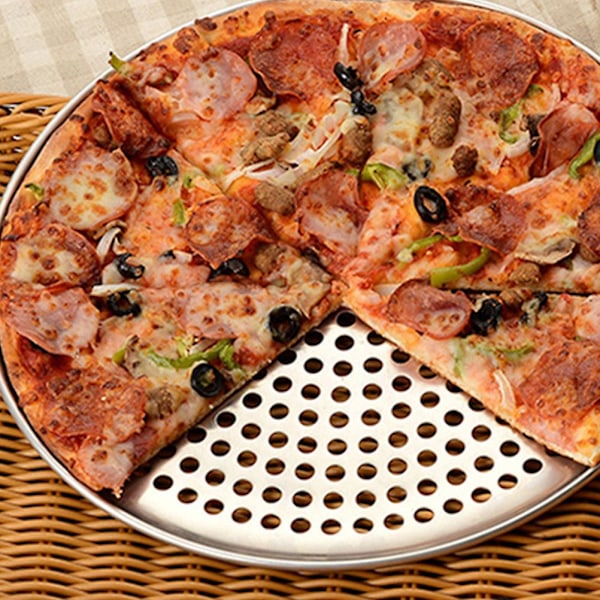 Pizzaform i rustfritt stål med hull Pizzaform Husholdningsovn Pizzabrett