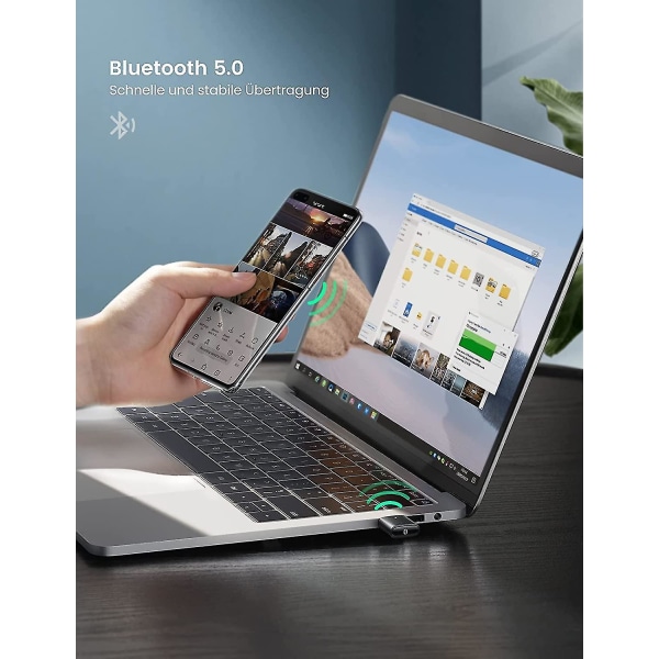 Bluetooth-adapter til pc Usb Bluetooth Dongle 5.0 Specielt til Windows 7 8.1 10 11 Desktop