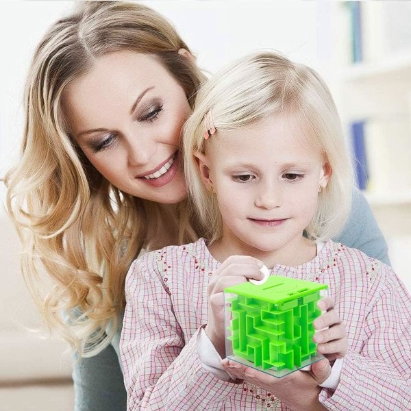 Money Maze Puslespil Box til børn og voksne, Perfekt Money Holder Maze Puzzle Gaveæske （2 Pack）