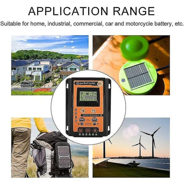MPPT solcellelader 12V/24V 30A dobbel LCD-panel batteriregulator (30A) for solcellelader