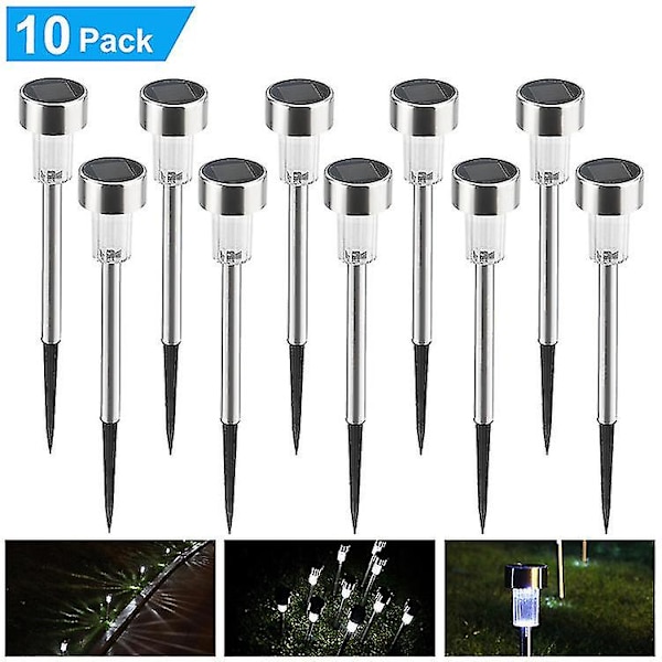 Utomhus LED-gräsmattor Lampor Vit 10 st