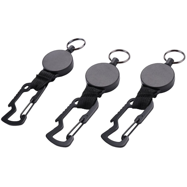 Tilbaketrekkende nøkkelring - Heavy Duty Holder Spole med Multiverktøy Karabinklips, nøkkelring med stål Wi