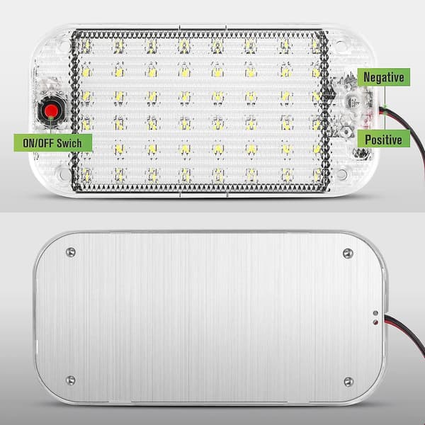 10W 48 LED Universal Bright Interior Light med på/av-knapp, 2-pack