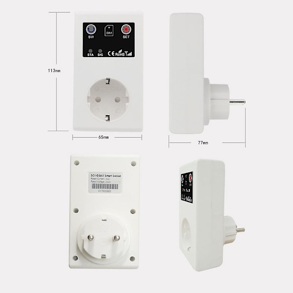 GSM Intelligent Strømuttak Samtale SMS APP Fjernkontrollbryter Pumpe Router Elektrisk Apparat Intel
