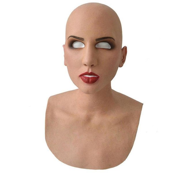 Kvinner Latex Mask For Halloween Latex Mask Cosplay Party Rekvisitter Mask