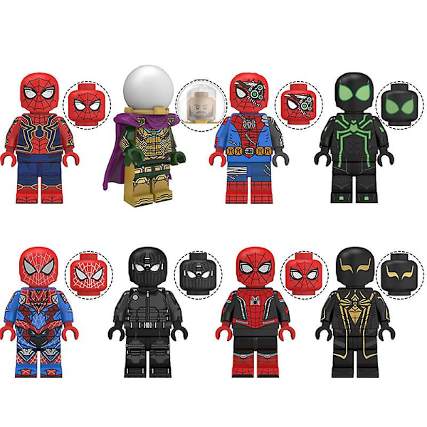 18 stk. Spiderman Venom Minifigurer Byggeklodser Actionfigurer Sæt
