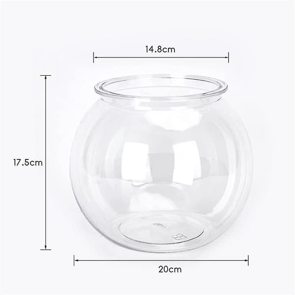 Fiskeskål. Rundt Akvarium i Plastik. 20 Cm