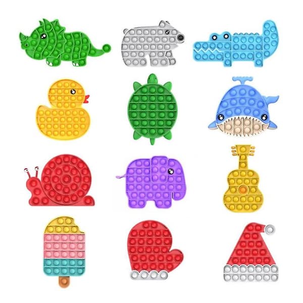 Stuff Certified® Pop It - Fidget Anti Stress Leksak Bubbla Leksak Silikon Flygplan Blå