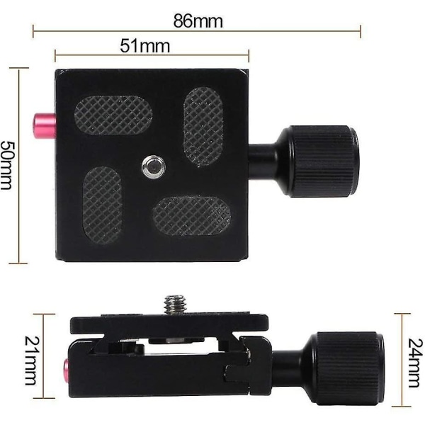 Cl-50a Justerbar Klemme + Hurtigudløsningsplade Til 1/4\" Kamera I Aluminium Kompatibel Med Alt Fotoudstyr Opfylder Akai Standard Skrue