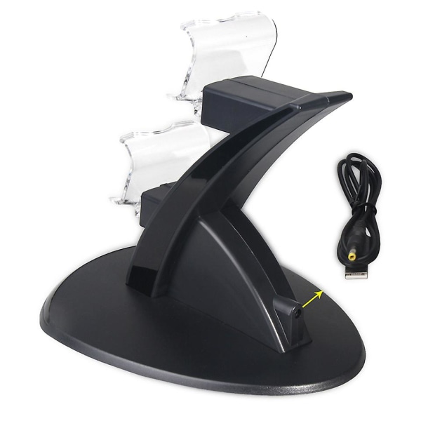 Oivo USB dobbelkontrollerlader for PS4 Gamepad ladestasjon Dock Controller strømforsyning stativ for Sony Playstation 4 Slim