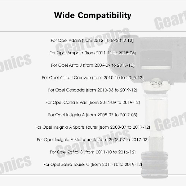 Tpms Däcktrycksensor - Opel Vauxhall Insignia Astra 09-17 13581560/13598775
