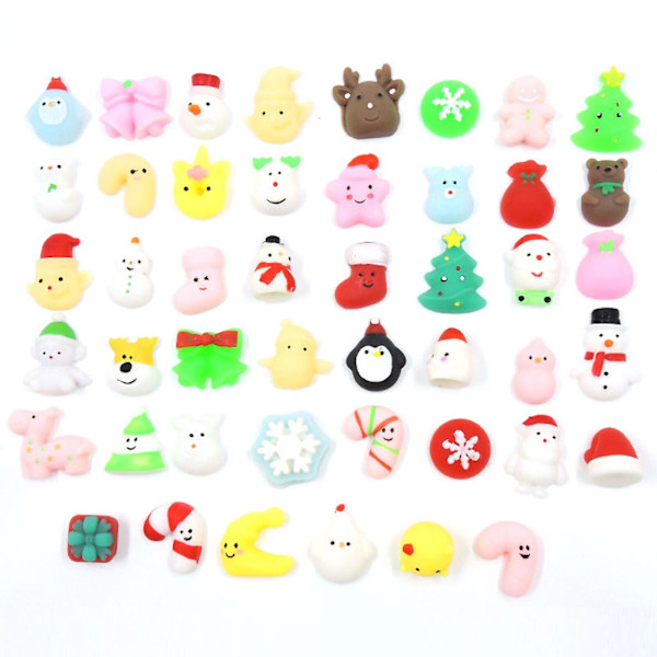 48 st squishy leksak blind box mini jul klämma stressavlastning leksaker för barn bästa present