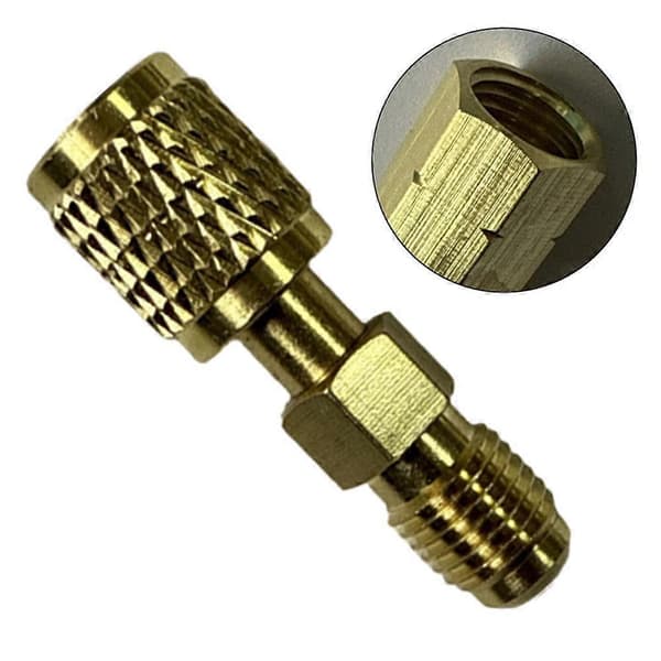 R32 Kølemiddel Messingadapter, 1/4\" Hun Til 1/4\" Han Omvendt Gevindfitting