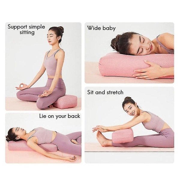 Yogakudde Mjuk Tvättbar Polyester Rektangulär Portabel Yoga Bolster Sömnkudde Yoga Fitness Sup