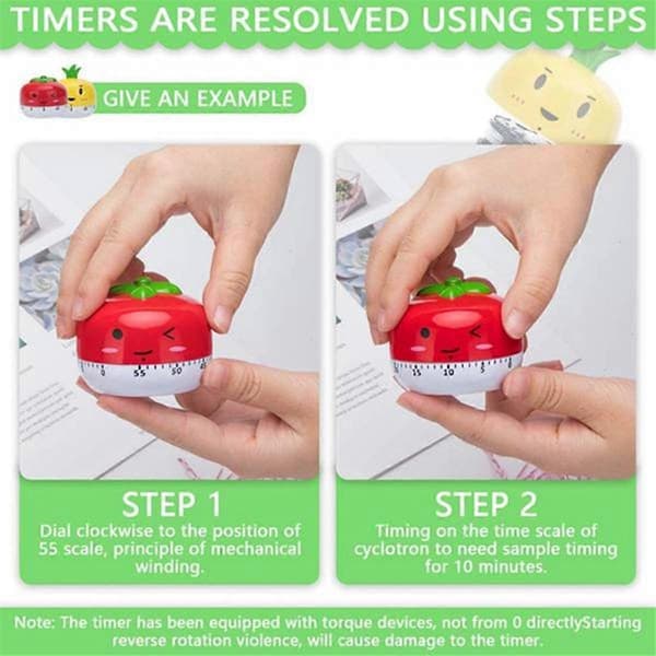 Roterende Verktøy Eggkoker Timer Nyhet Kjøkken Timer Grønnsak Dyr Matlaging Timer Digital Egg Timer Cupcake Timer Rød