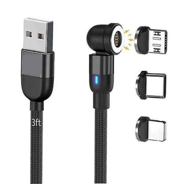Statik 360 Kabel-roterende Telefonoplader - Lavet af holdbar nylonfletning