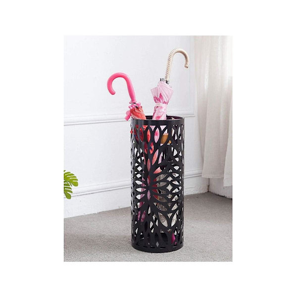 Paraplyholder Husholdning Hotel, hul Paraply Spand, multifunktionel Paraply Afløb Stativ Sort