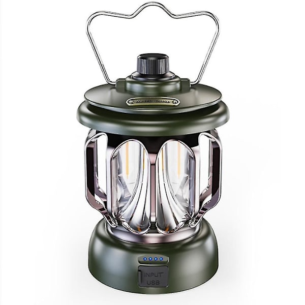 Led-leirintävalaisin, kannettava retrolyhty, vintage-telttailuvalot, vihreä