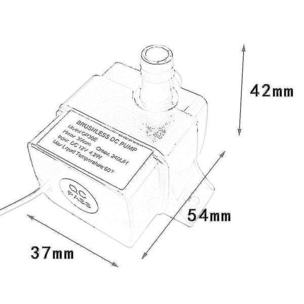 Tehokas Qr30e DC 12v 4.2w 240l/h virtausnopeus vedenpitävä harjaton pumppu