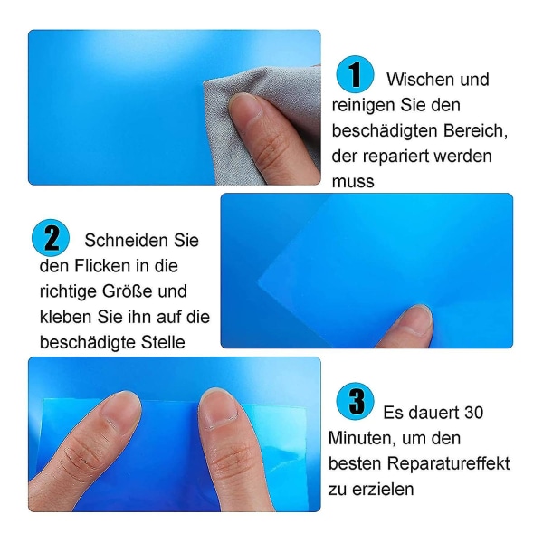 Liimakorjauslaastarit uima-altaille, 10 kpl PVC-allaspaikkaussarja, -liima vedenalainen