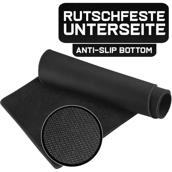 Gaming musemåtte 90x 40cm skridsikker gummibase speciel overflade sort