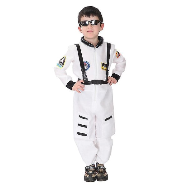 Umorden Purim Karneval Fest Halloween Kostymer Barn Astronaut Kosmonaut Kostyme Gutter Uniform Pilot Cosplay For Kids Boy Orange L(height 120-130cm)