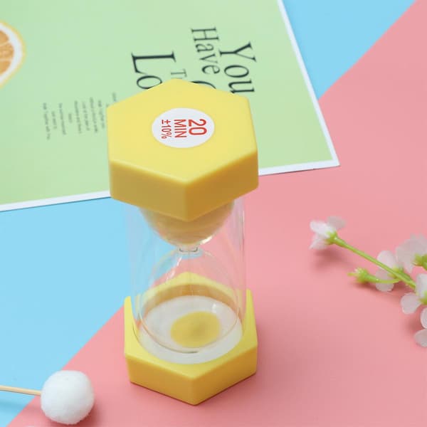 20 Minuters Sandtimer Dekoration Liten Hexagon Sandtimer Barnleksak Present (Gul)